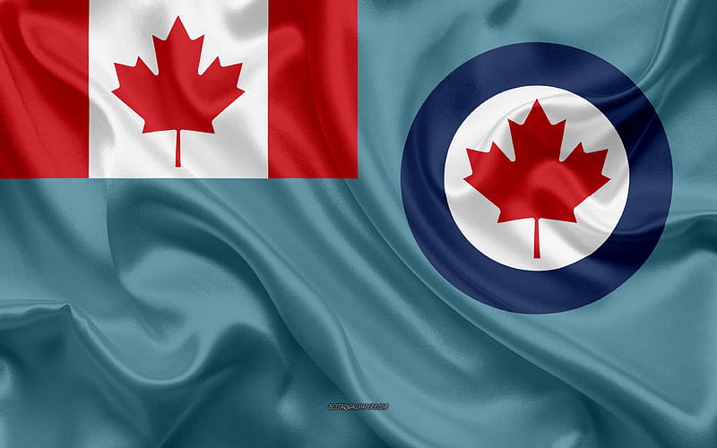 Royal Canadian Air Force Ensign, silk flag, canadian national symbols, Canada flag, Royal Canadian Air Force, HD wallpaper