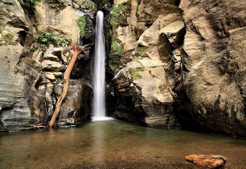 PEQUENA CACHOEIRA, water, nature, monte, pedras, HD wallpaper