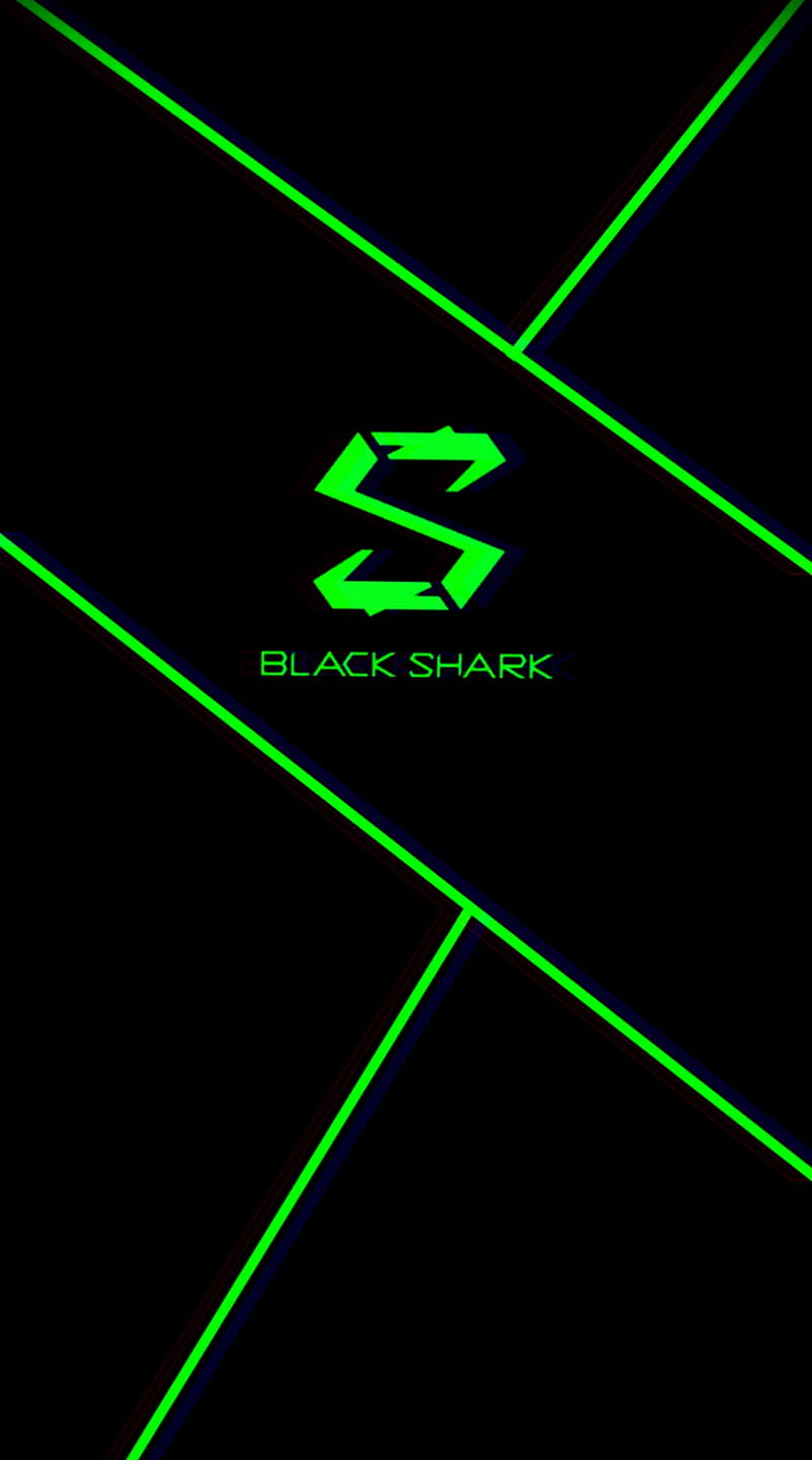 black shark angah, black shark, gaming, green, logo, neon, xiaomi, HD phone wallpaper