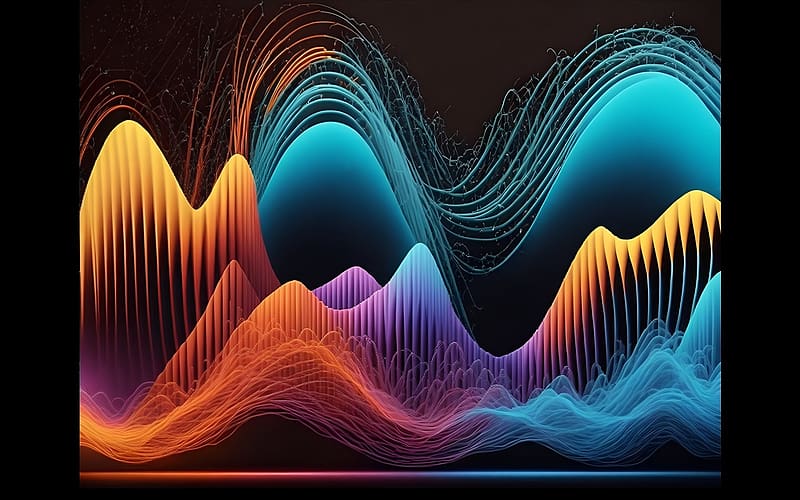 Sound Waves, colors, AI art, waves, abstract, HD wallpaper