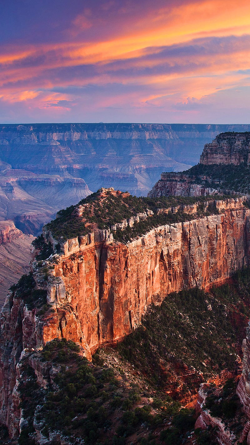 Grand canyon, ultra, national, rocks, sunset, park, mountain, landscape, HD phone wallpaper