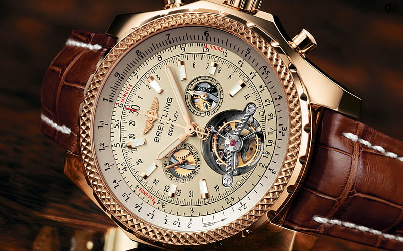Breitling Watch, closeup, watch, time, breitling, HD wallpaper