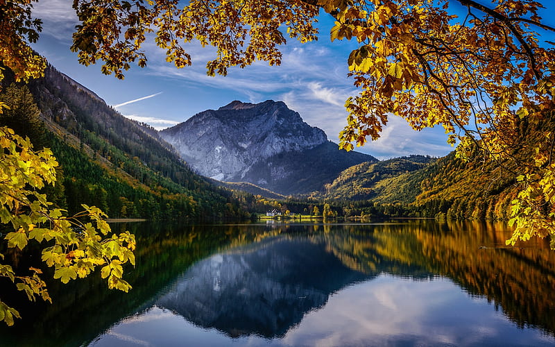 Lake Langbathsee in Austria, autumn, Austria, mountains, lake, reflection, HD  wallpaper | Peakpx