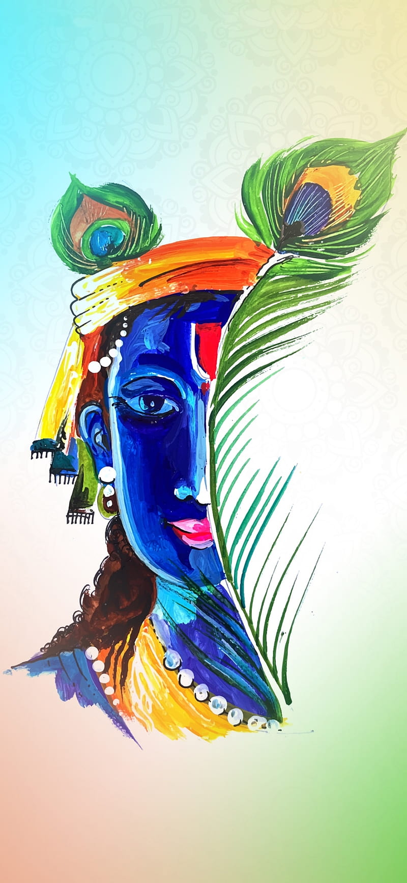 Krishna , god, penting, super, tail, trip, HD phone wallpaper