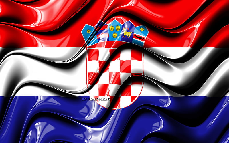 Croatian flag Europe, national symbols, Flag of Croatia, 3D art, Croatia, European countries, Croatia 3D flag, HD wallpaper