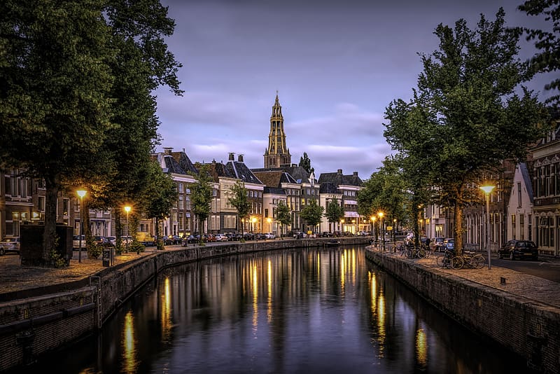 Netherlands, Groningen, , Canal, HD wallpaper