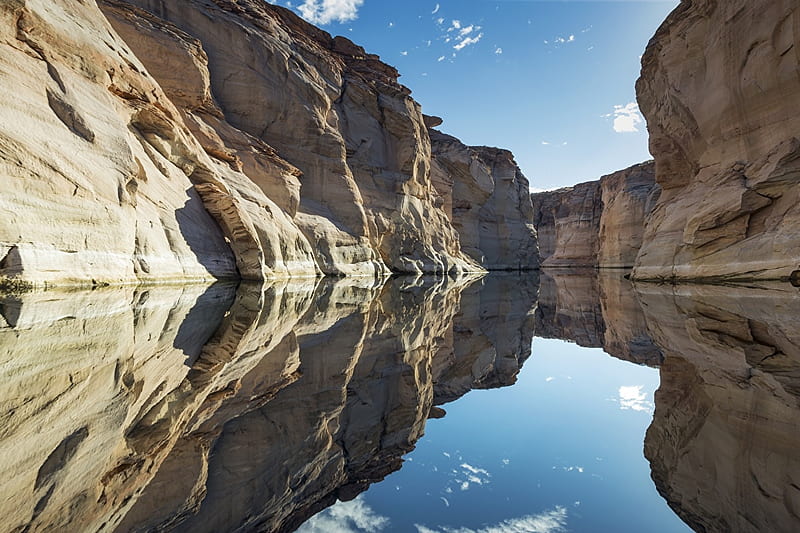 Lake Powell Arizona,USA, lake, rocks, crag, usa, nature, cliff, reflection, HD wallpaper