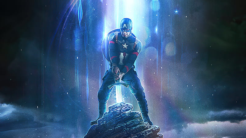 Excalibur Captain America, captain-america, superheroes, artwork, artist, HD wallpaper