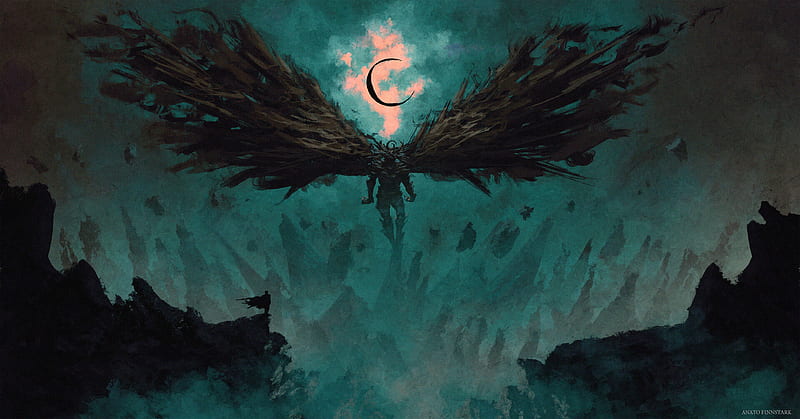 Black Wings Demon , demon, artist, artwork, digital-art, HD wallpaper