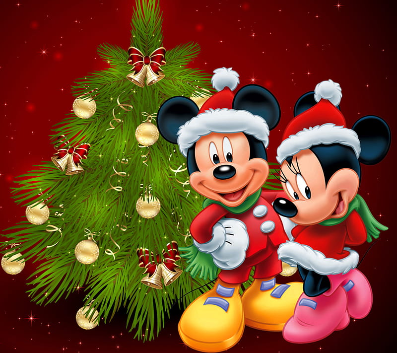Disney Christmas, cartoon, decoration, merry, mickey, minnie, tree, HD  wallpaper | Peakpx