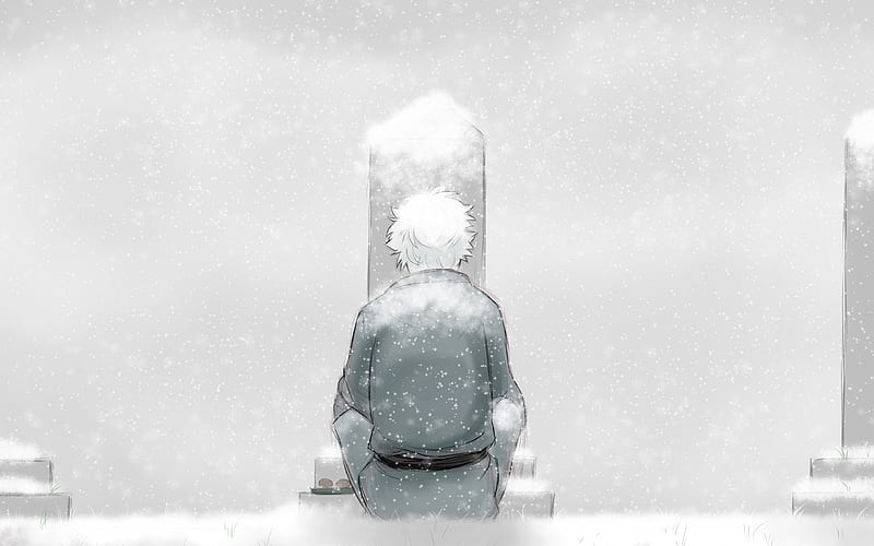 Sakata Gintoki, winter, samurai, manga, protagonist, Gintama, HD wallpaper