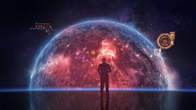 sci-fi governor, planet, user interface, galaxy, artwork, Sci-fi, HD wallpaper