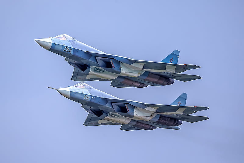Aircraft, Military, Jet Fighter, Warplane, Sukhoi Su 57, Jet Fighters, HD wallpaper
