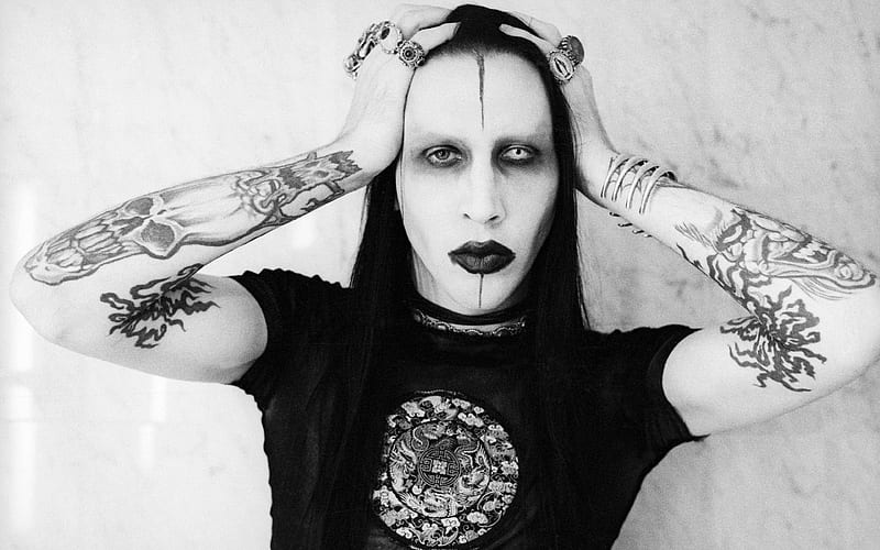 Marilyn Manson rock, American rock singer, portrait, Brian Hugh Warner, HD wallpaper