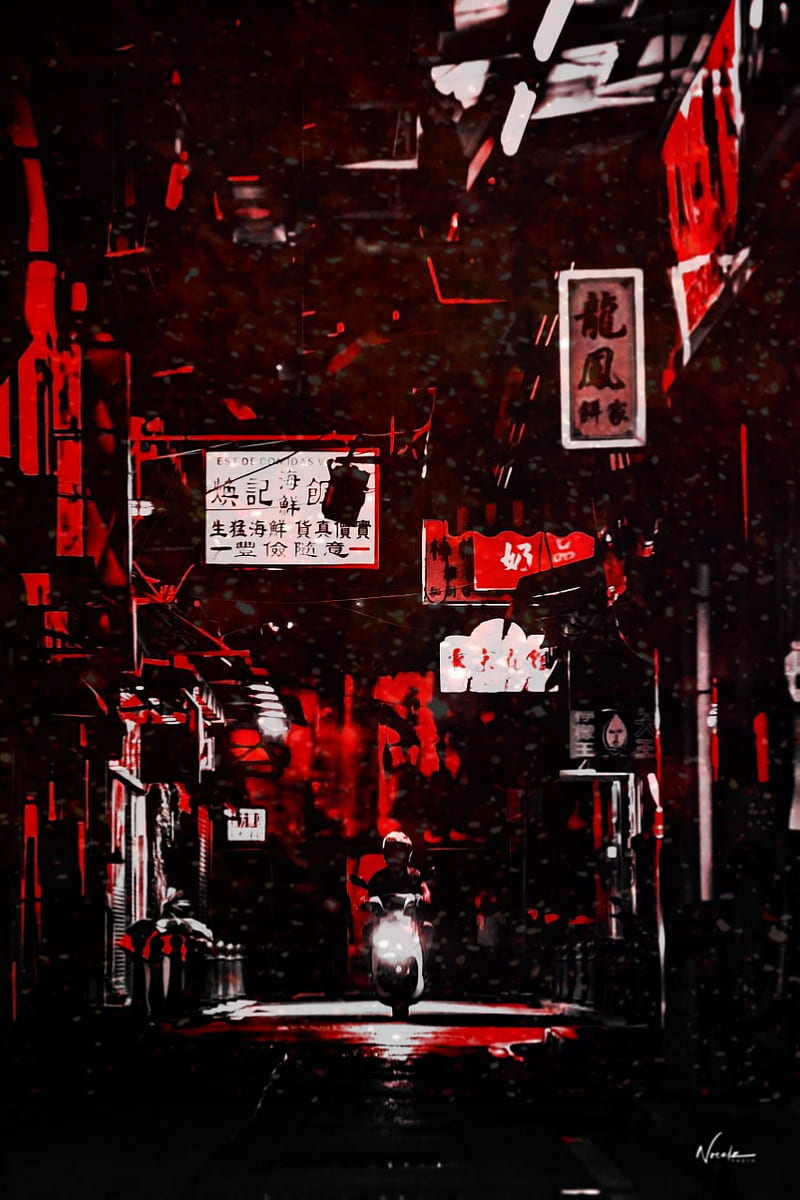 City Aesthetic, japan, japanese, night, red, redaesthetic, HD phone wallpaper
