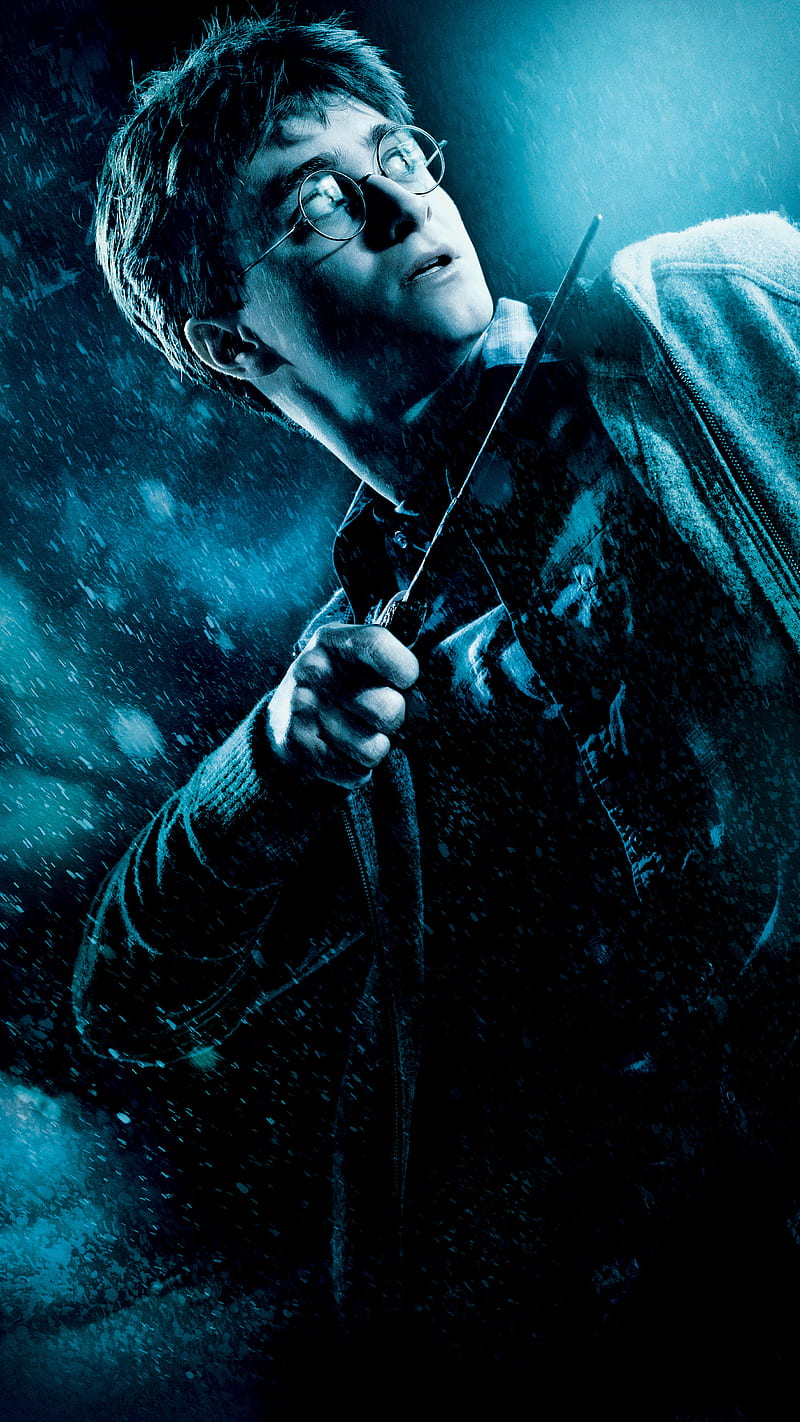 Harry Potter, art, dark, fantasy, magic, night, rain, HD phone wallpaper
