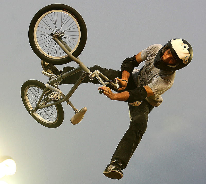 In The Air, stunts, sport, biking, jump, HD wallpaper