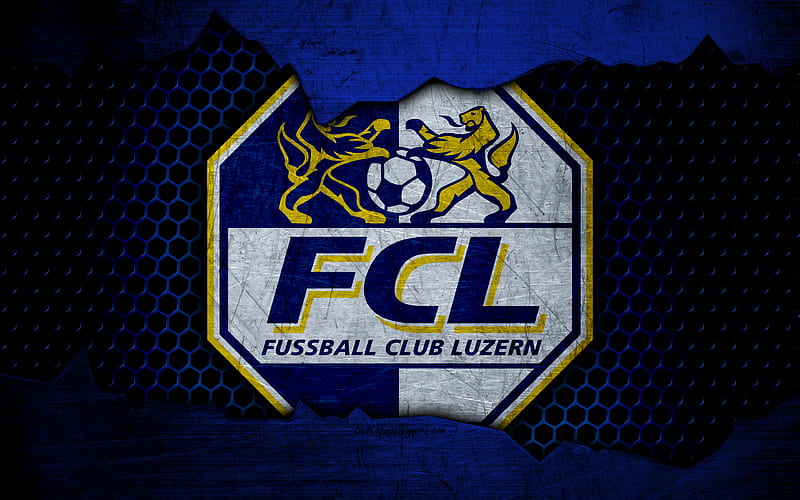 Luzern logo, Swiss Super League, soccer, football club, Switzerland, grunge, metal texture, Luzern FC, HD wallpaper