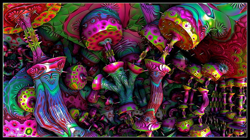 Psychedelic Art, shapes, curves, art, psicodelia, colors, HD wallpaper