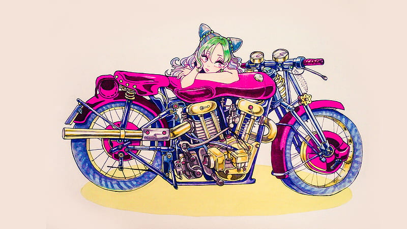 Jojo Jolyne Cujoh With Dark Pink Bullet With Light Sandal Color Background Anime, HD wallpaper