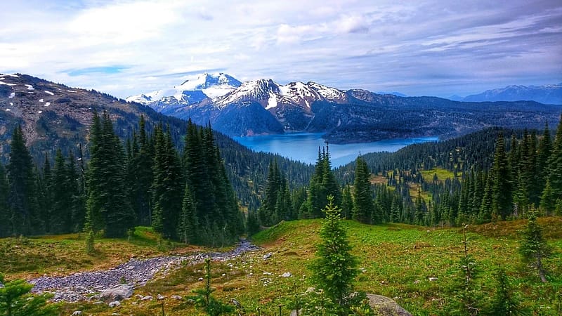 Garibaldi Lake, British Columbia, mountains, canada, clouds, landscape, trees, sky, HD wallpaper