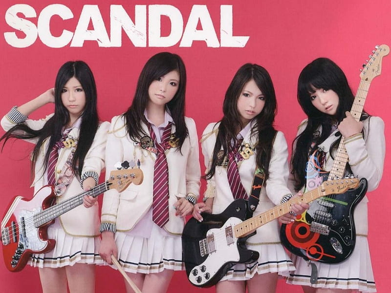 Scandal Guitar Female Band Rina Suzuki Mami Sasazaki Haruna Ono Tomomi Ogawa Hd Wallpaper Peakpx