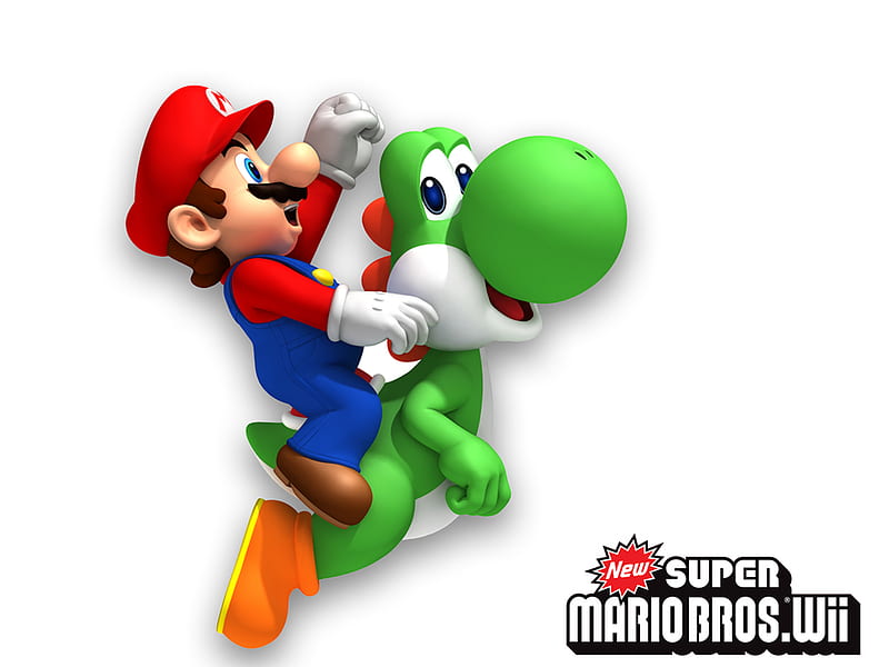 Mario and Yoshi, super, mario, nintendo, yoshi, game, video, wii, HD wallpaper