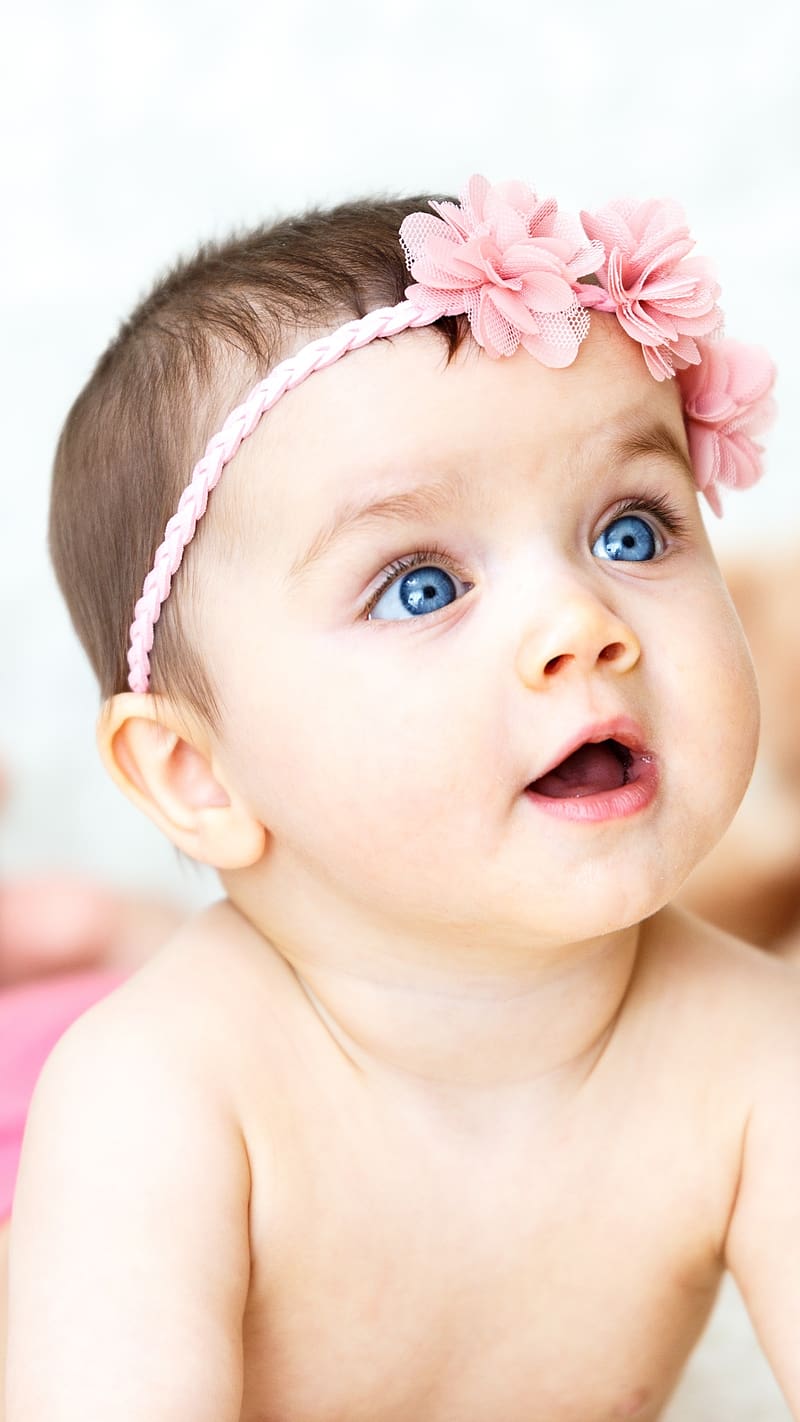 Cute Baby Live, Pink Headband, baby girl, HD phone wallpaper | Peakpx