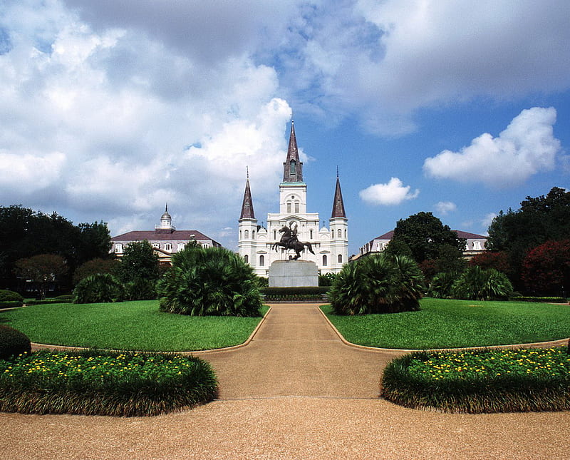 St Louis Cathedral, jackson square, louisiana, new orleans, HD wallpaper