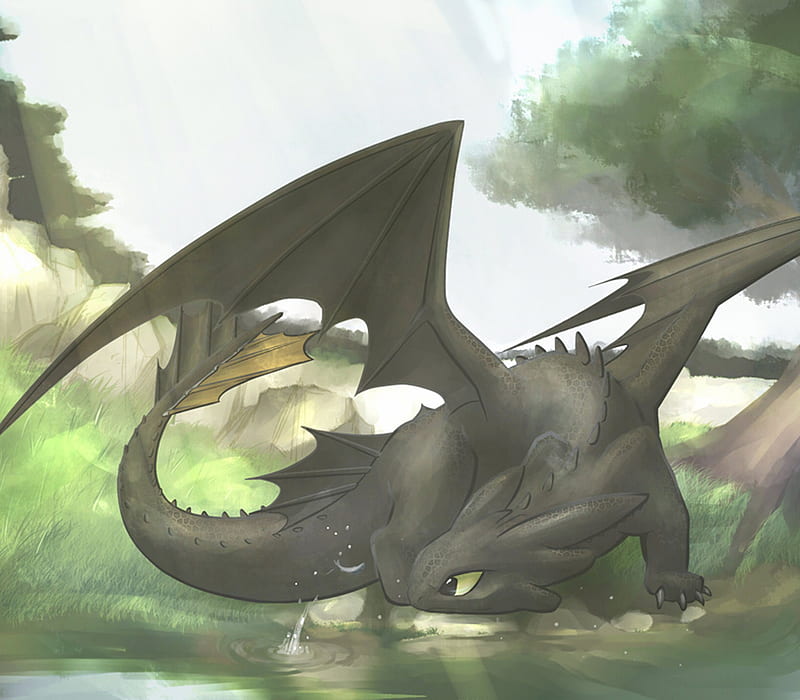 Toothless, dragon, how to train your dragon, night fury, HD wallpaper