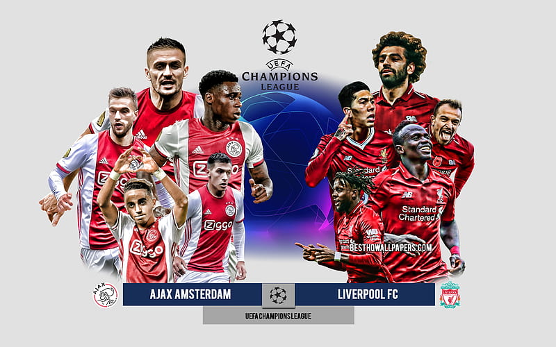 Ajax Amsterdam vs Liverpool FC, Group D, UEFA Champions League, Preview, promotional materials, football players, Champions League, football match, Ajax Amsterdam, Liverpool FC, HD wallpaper