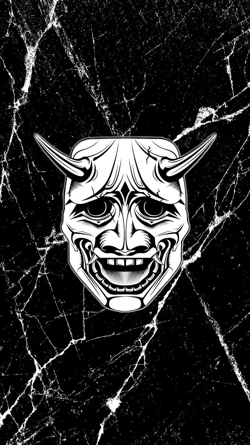 Oni, black and white, demon, oni demon, HD phone wallpaper