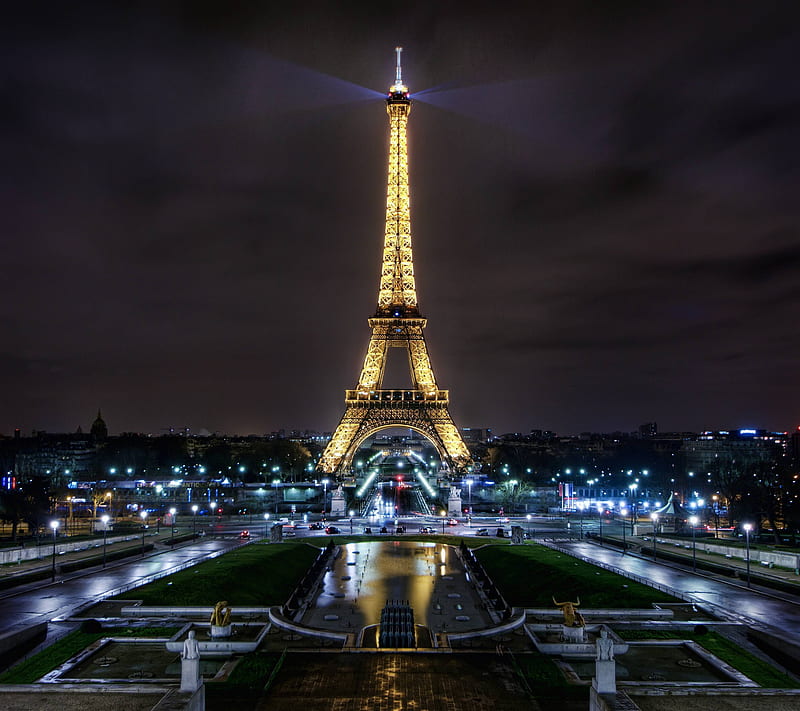 Eiffel Tower, galaxy, love, HD wallpaper