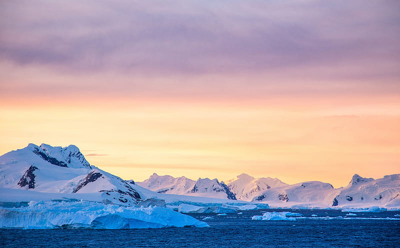 Antarctica Sunset Ultra, Travel, Antarctica, Sunset, Frozen, Peninsula,  Glacier, HD wallpaper | Peakpx