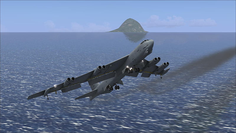 FSX B-52, cockeyed, big, wind, fast, HD wallpaper