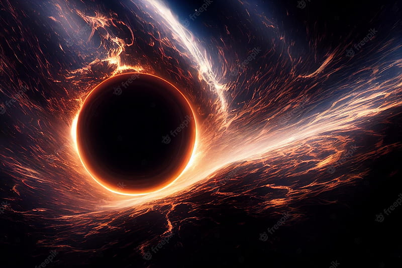 Premium . Cosmic supermassive black hole 3D visualization artwork abstract background, HD wallpaper