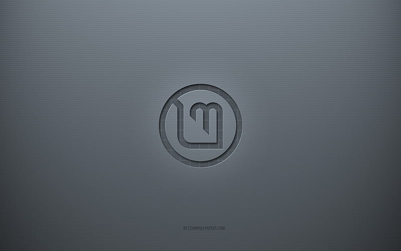 Linux Mint logo, gray creative background, Linux Mint emblem, gray paper texture, Linux Mint, gray background, Linux Mint 3d logo, HD wallpaper