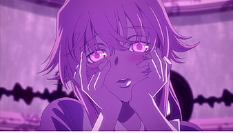  Tomorrow sunny Yandere Anime Girls Dark Horror Blood Ringing  Cell Phone Mirai Nikki Gasai Yuno 24x36 inch Silk Poster Wall Decor:  Posters & Prints