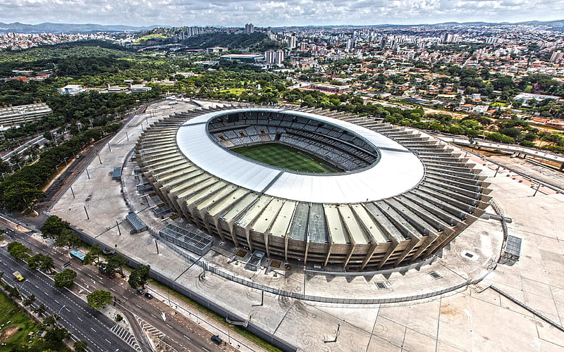 Mineirao, football stadium, soccer, R, Cruzeiro Stadium, aerial view, Belo Horizonte, Minas Gerais, Brazil, HD wallpaper