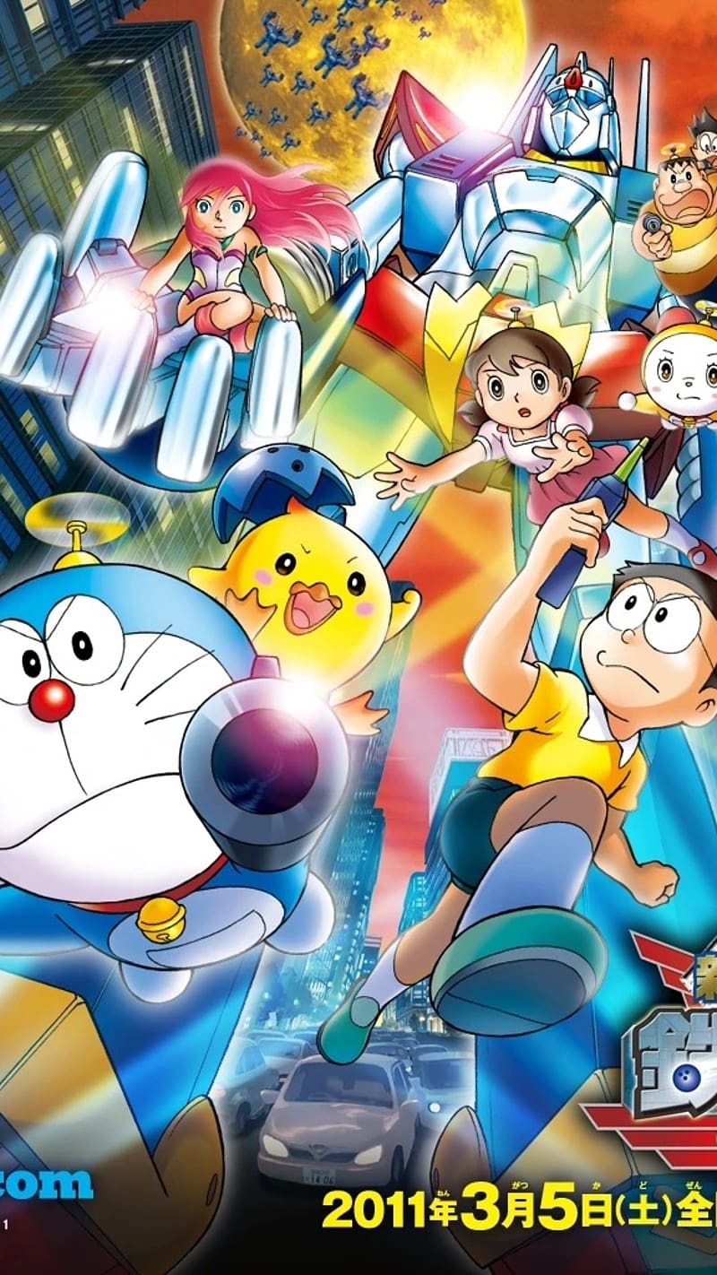 Doraemon Movie, Nobita and the New Steel Troop, anime, HD phone wallpaper |  Peakpx