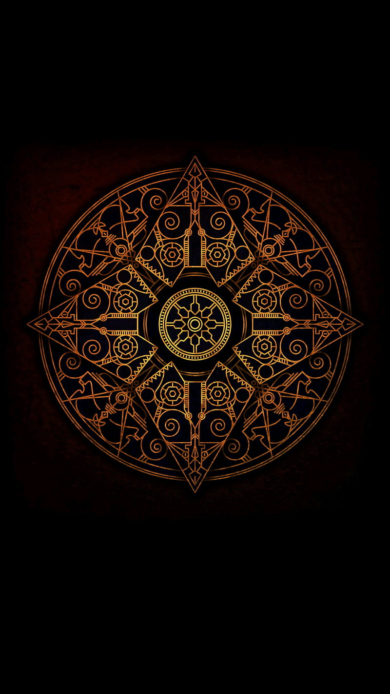 Mandala, circle, gold, s7, s8, signs, HD phone wallpaper