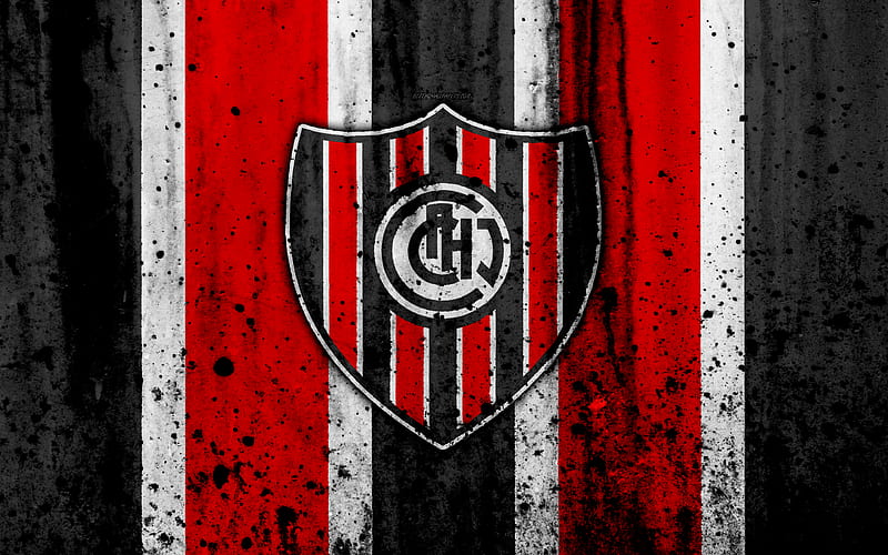 FC Chacarita Juniors, grunge, Superliga, soccer, Argentina, logo, Chacarita Juniors, football club, stone texture, Chacarita Juniors FC, HD wallpaper