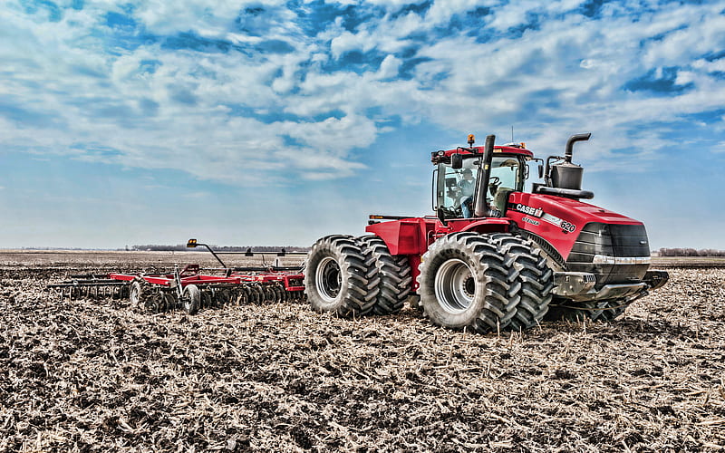Case IH Steiger 620 plowing field, 2019 tractors, agricultural machinery, R, tractor in the field, agriculture, Case, HD wallpaper