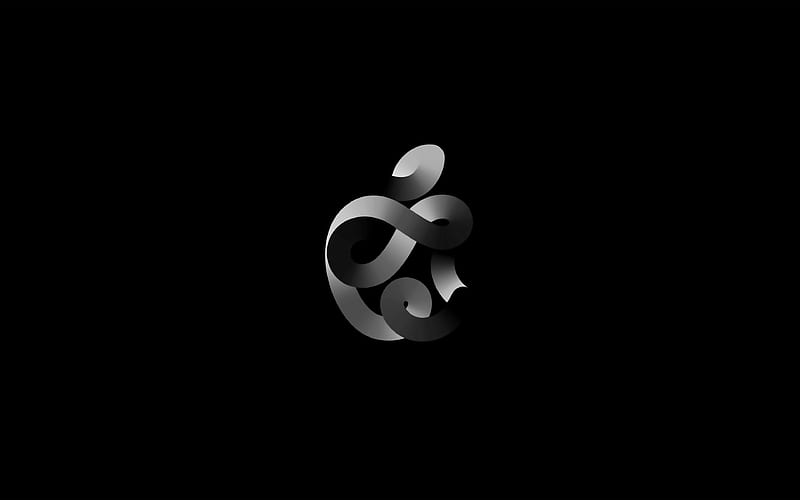 Apple white logo minimalism, black background, Apple abstract logo, Apple 3D logo, creative, Apple, HD wallpaper