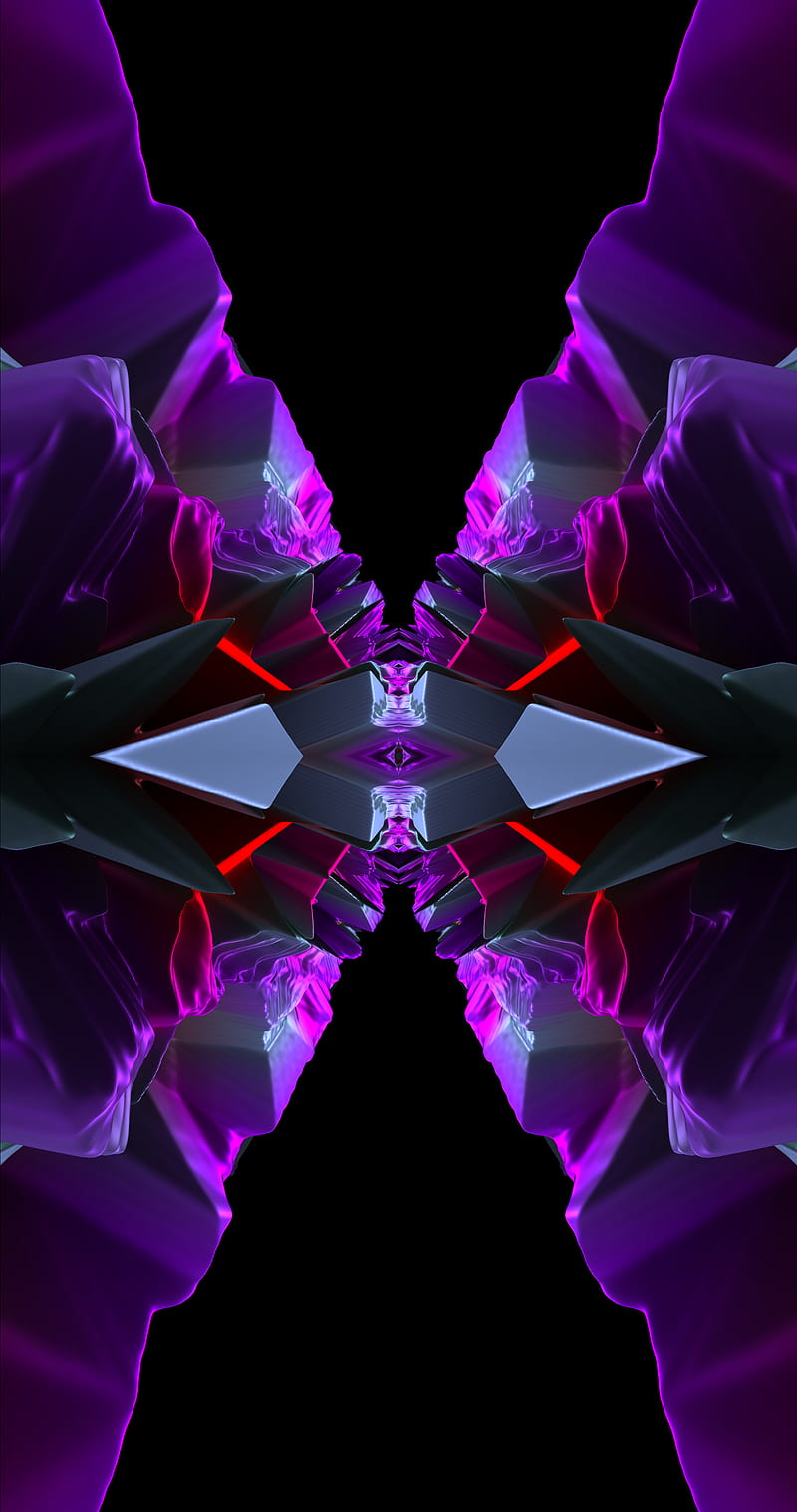 3D Purple Rocks, abstract, blur, butterfly, galaxy, gloss, corazones,  render, HD phone wallpaper
