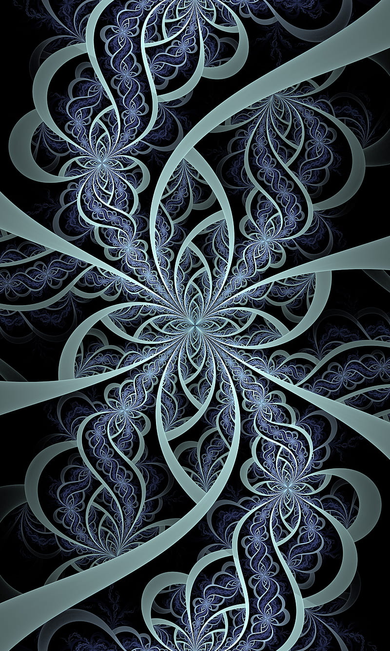 fractal, pattern, winding, tangled, abstraction, HD phone wallpaper