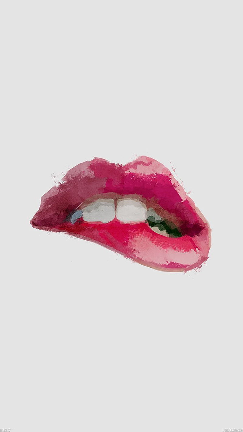 Bite Ur Lip, biter, lip, red, HD phone wallpaper