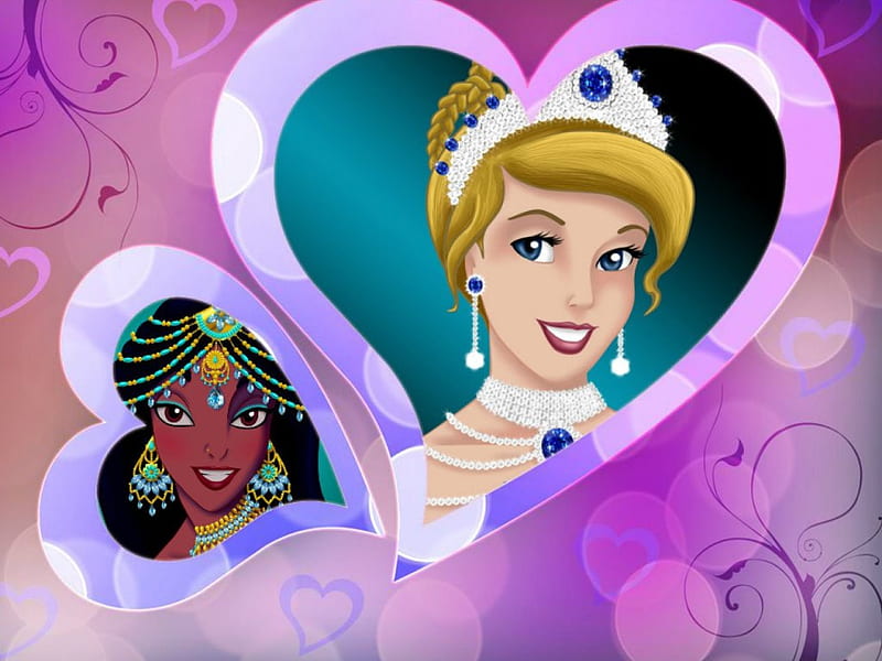 Cinderella,And,Jasmine,Royal,Jewels, Cinderella, And, Royal, Jasmine, Jewels, HD wallpaper