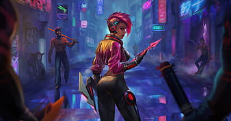 Wallpaper : cyberpunk, women, assassins, rooftops, bokeh, city lights,  clouds, sky, short hair 2912x1632 - alx - 2232838 - HD Wallpapers - WallHere