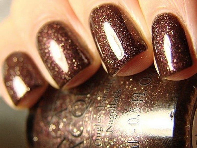 Brown glitter nail polish, nail polish, Brown, bonito, glitter, HD wallpaper